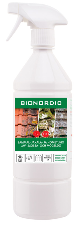 BIONORDIC Sammal-, jäkälä- ja hometuho 1 l spray